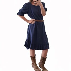 NWOT- Navy Dress with slight hi-lo hem-Women’s sz XL-brand not known